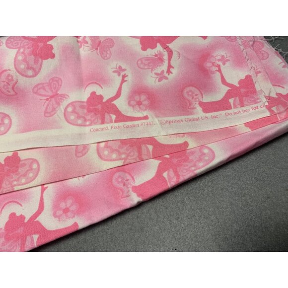 Concord Pixie Garden Pink Fairy & Butterfly Fabric 11" x 46" Cotton Springs Glob - Picture 4 of 6